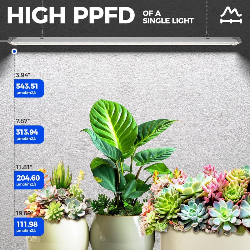 Barrina TX72 4FT Grow Light for Indoor Plants, 72W (500W Equivalent), High PPFD, 5000K Daylight Full Spectrum, Grow Lights for Seed Starting, Vegetable, Greenhouse with On/Off Switch, Linkable, 1 Pack - Image 3